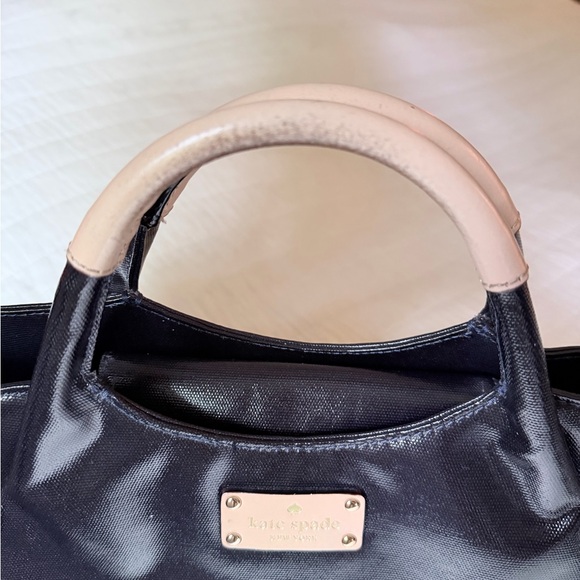 Kate Spade Shiny Black Tote with Tan Handles - Picture 8 of 13